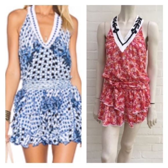 POUPETTE ST. BARTH Red Floral Halter Neck Mini Dress Size 1/XS - Picture 1 of 9